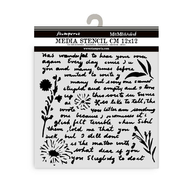 Pochoir épais 12X12 cm - Motif d’écriture