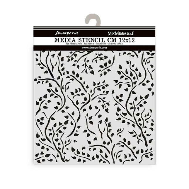 Pochoir épais 12X12 cm - motif de branche House of Roses