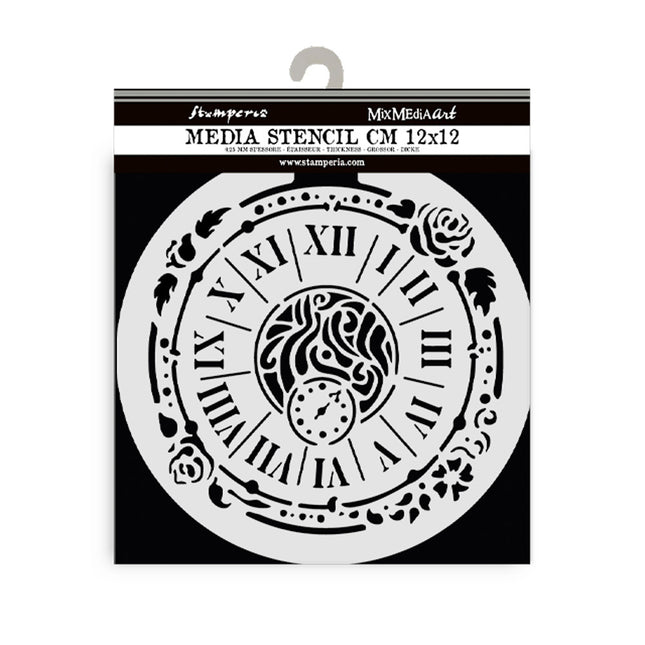 Pochoir épais 12X12 cm - horloge House of Roses