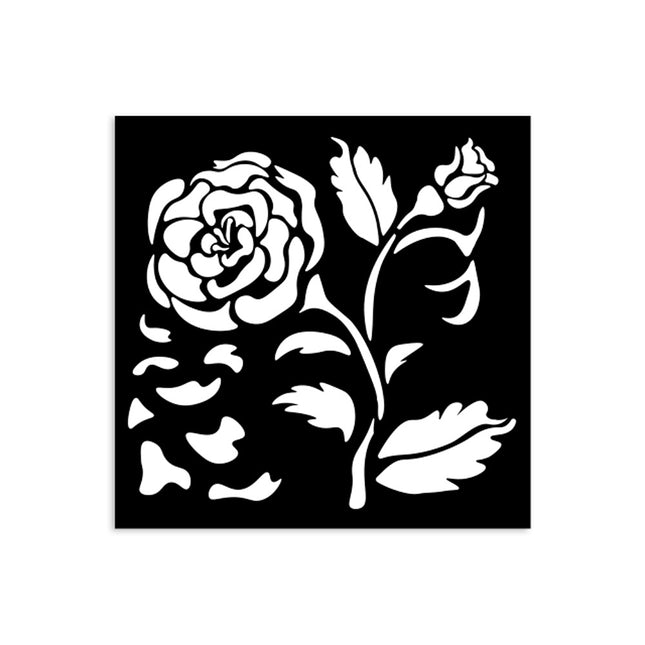 Pochoir épais 12X12 cm - grande rose House of Roses