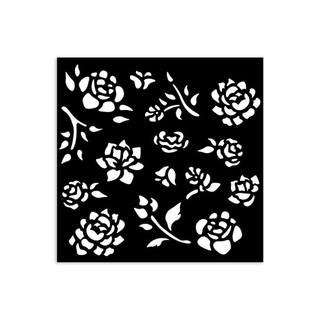 Pochoir épais cm 12X12 - Motif de boutons intemporel