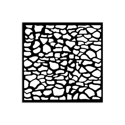Pochoir épais cm 12X12 - motif de pierres Silent Sea