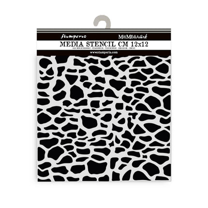 Pochoir épais cm 12X12 - motif de pierres Silent Sea
