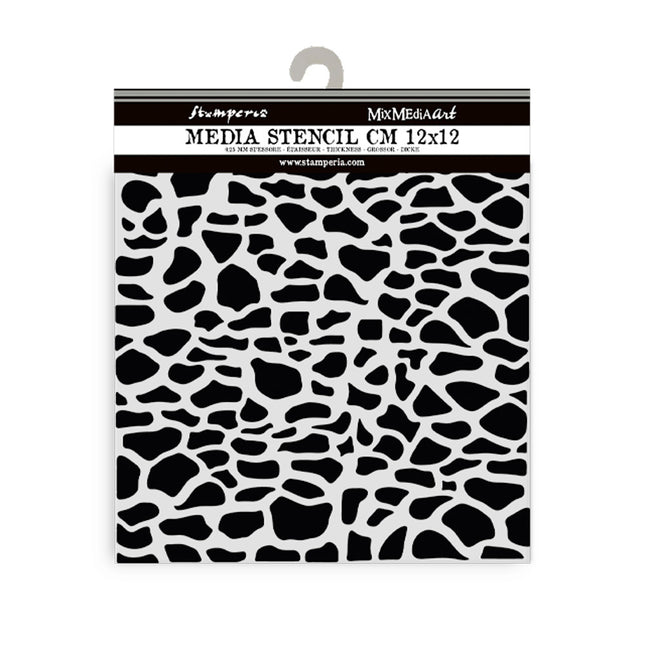 Pochoir épais cm 12X12 - motif de pierres Silent Sea