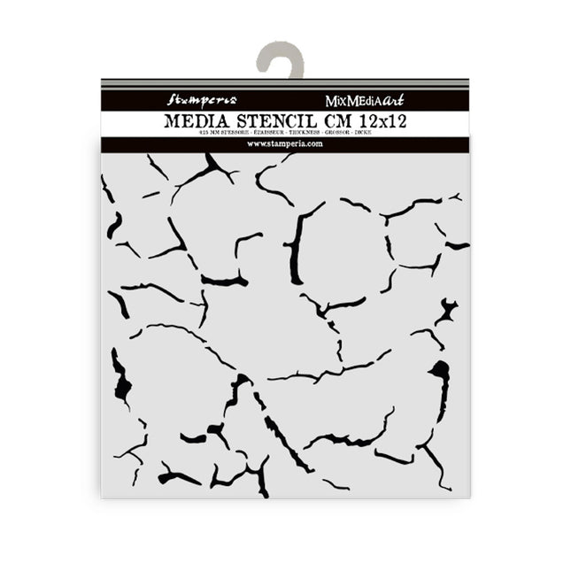 Pochoir épais cm 12X12 - motif craquelé Silent Sea