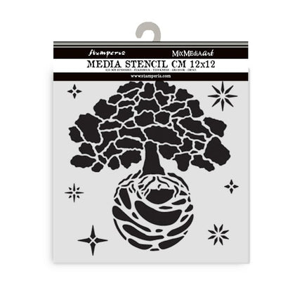Pochoir épais 12X12 cm - A new Beginning l’arbre du monde