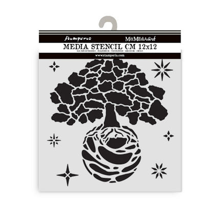 Pochoir épais 12X12 cm - A new Beginning l’arbre du monde
