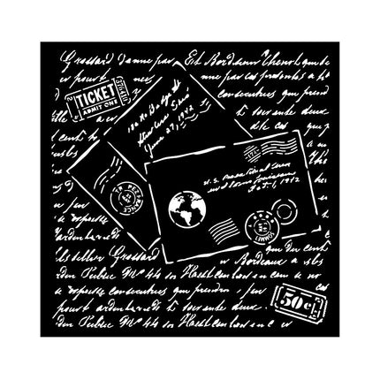 Pochoir épais 18X18 cm - Autour du monde lettres