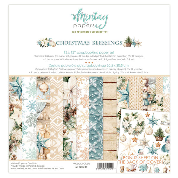 SET DE PAPIERS 12 X 12 - CHRISTMAS BLESSINGS