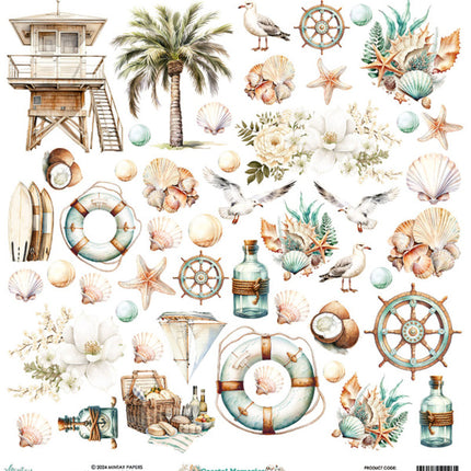 Papiers Mintay - Coastal Memories - papier à éléments (12'x12")