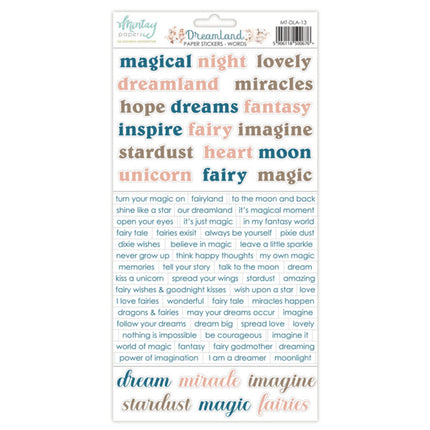 Papiers Mintay - Dreamland - autocollants en papier - mots (6"x12")