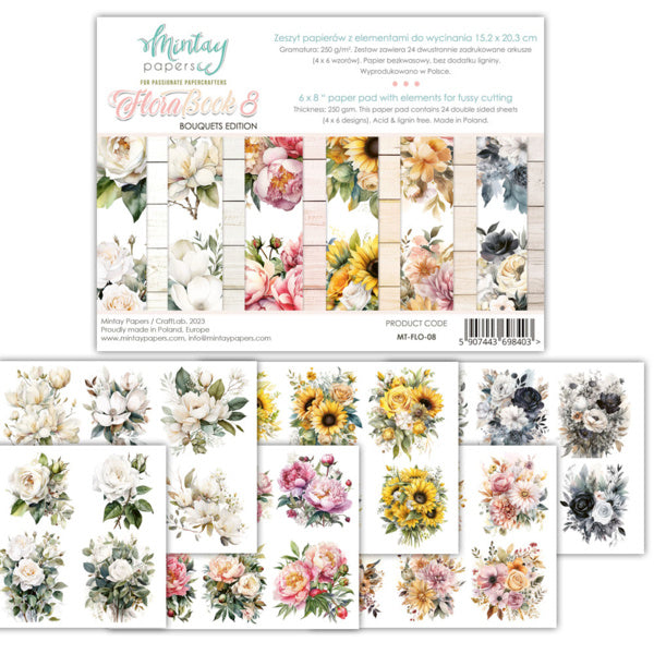 Mintay Papers - Flora 8 - Éléments à découper avec précision - (6"x8")
