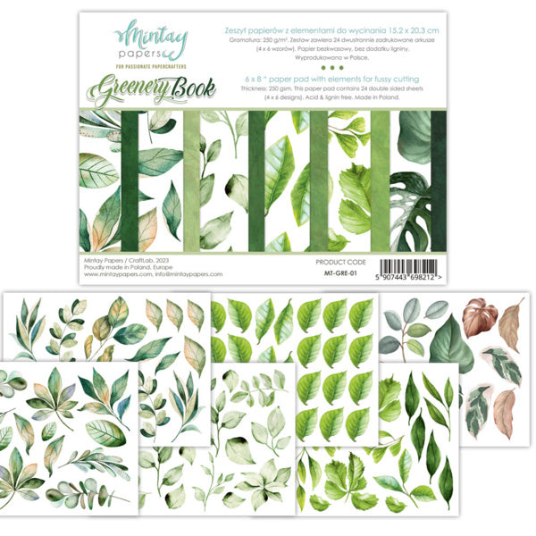 Mintay Papers - Greenery - Éléments à découper avec précision - (6"x8")
