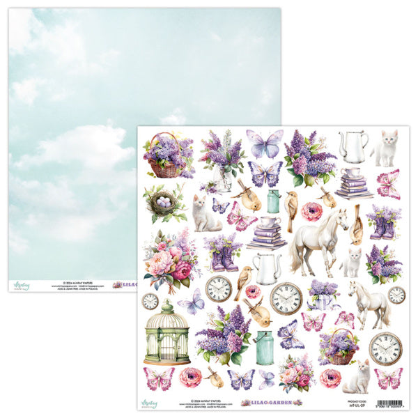 Papiers Mintay - Lilac Garden - papier à éléments (12'x12")