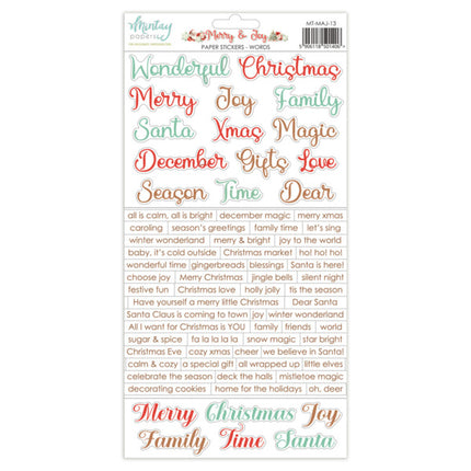 Autocollants en papier 6 X 12 - Merry & Joy - mots