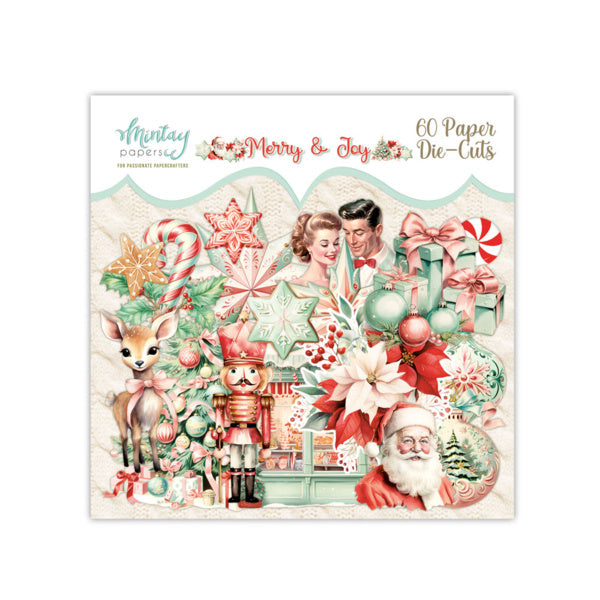 DÉCOUPES EN PAPIER - MERRY & JOY, 60 PIÈCES