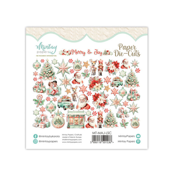 DÉCOUPES EN PAPIER - MERRY & JOY, 60 PIÈCES