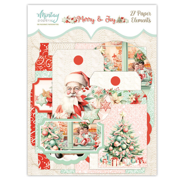 ÉLÉMENTS EN PAPIER - MERRY & JOY, 27 PIÈCES