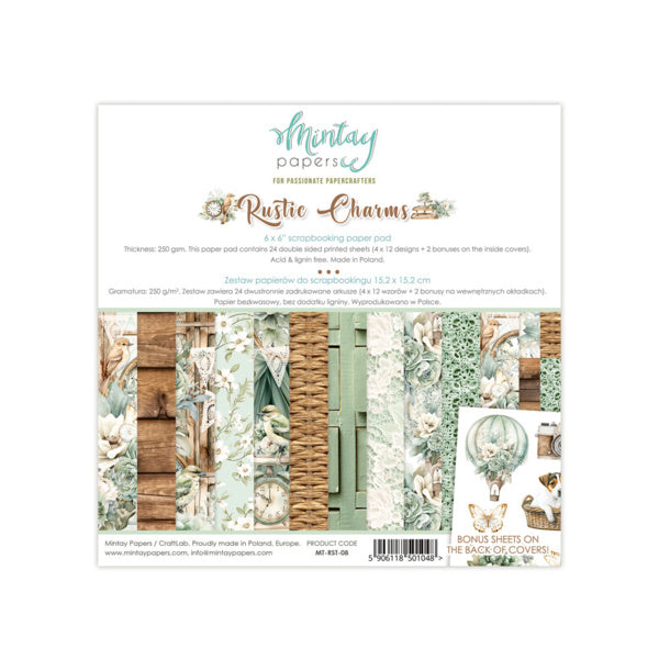 Papiers Mintay - Rustic Charms - bloc de papier (6"x6")