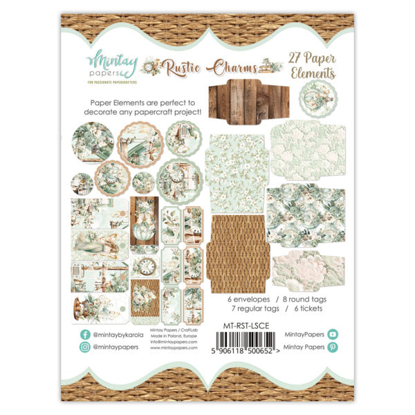 Mintay papers - Rustic Charms - Éléments en papier (27 pièces)