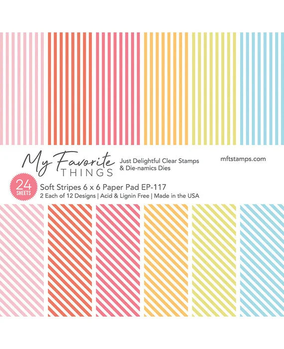 Bloc de papier My Favorite Things Soft Stripes 6x6 pouces