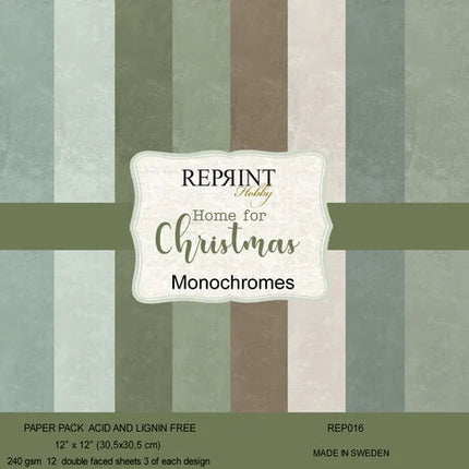 Papier cartonné Home For Christmas 12x12 pouces (REP016)