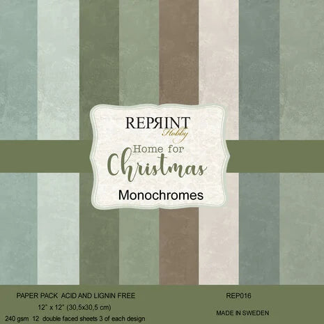 Papier cartonné Home For Christmas 12x12 pouces (REP016)