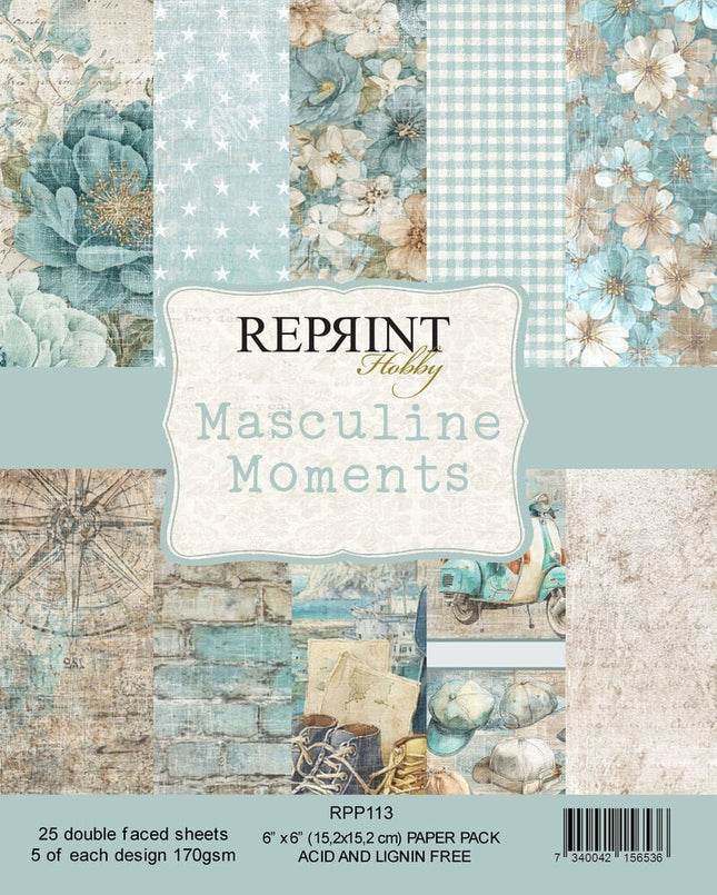 Moments masculins bloc de papier 6x6 Inch (RPP113)