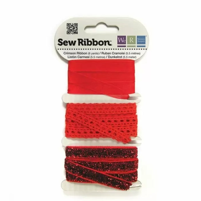 We R Memory Keepers • Rubans Sew Ribbon 5,5m Cramoisi