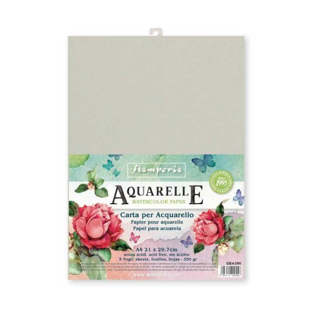 Lot de 5 feuilles de papier aquarelle format A4