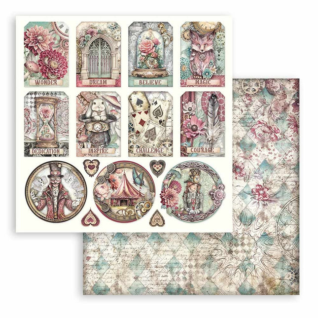Papier de scrapbooking double face - étiquettes Master of Magic