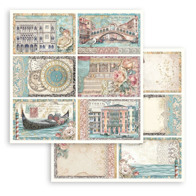 Papier de scrapbooking double face - Venice City of Art 6 cartes