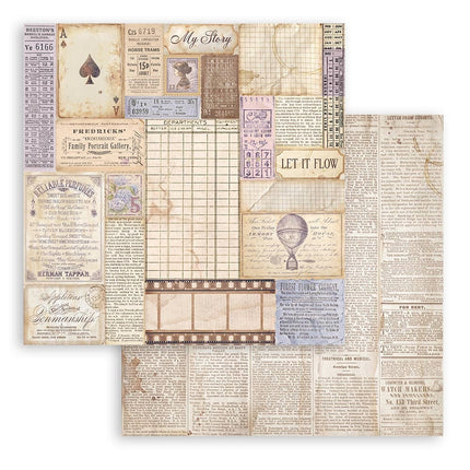 Papier de scrapbooking recto verso - Quiet Days, fonds assortis