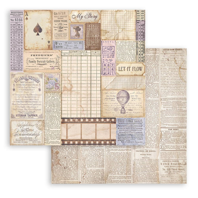 Papier de scrapbooking recto verso - Quiet Days, fonds assortis