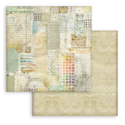 Feuille de scrapbooking recto verso - Motif aquarelle Daisy Art