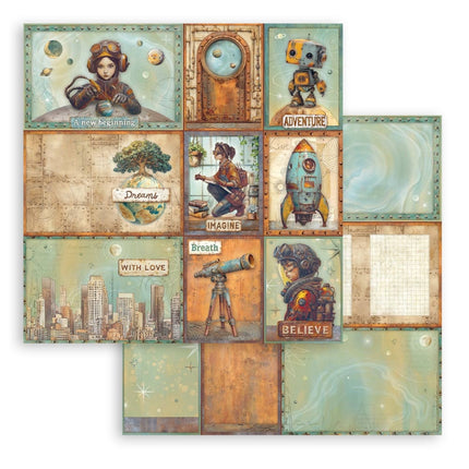 Feuille de scrapbooking recto verso - A new Beginning cartes assorties