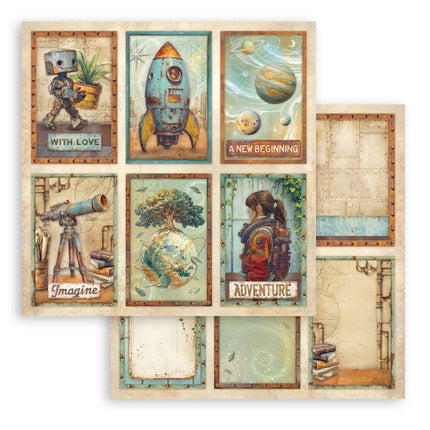 Feuille de scrapbooking recto verso - A new Beginning 6 cartes