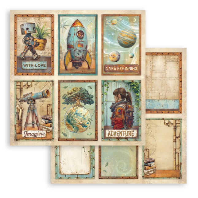 Feuille de scrapbooking recto verso - A new Beginning 6 cartes