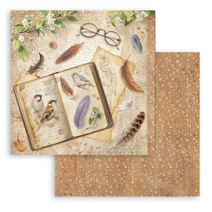 Feuille de scrapbooking imprimée recto verso pour loisirs créatifs - All Around livre