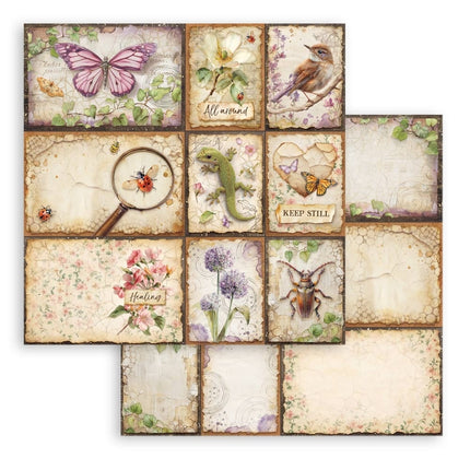 Feuille de scrapbooking imprimée recto verso pour loisirs créatifs - All Around cartes assorties