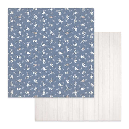 Papier recto verso Texture fleurs sur fond bleu