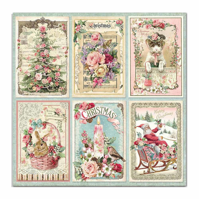 Dubbelzijdig Papier Pink Christmas cards