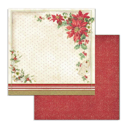 Papier double face Poinsettia