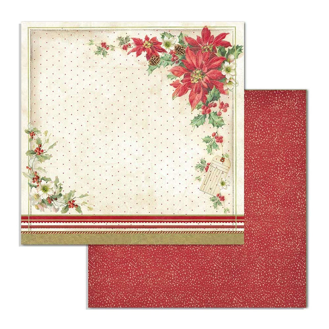 Papier double face Poinsettia