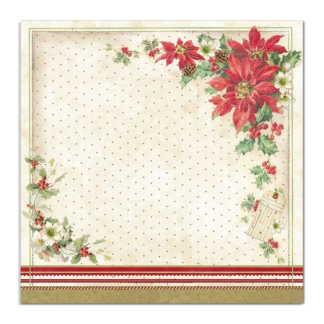 Papier double face Poinsettia