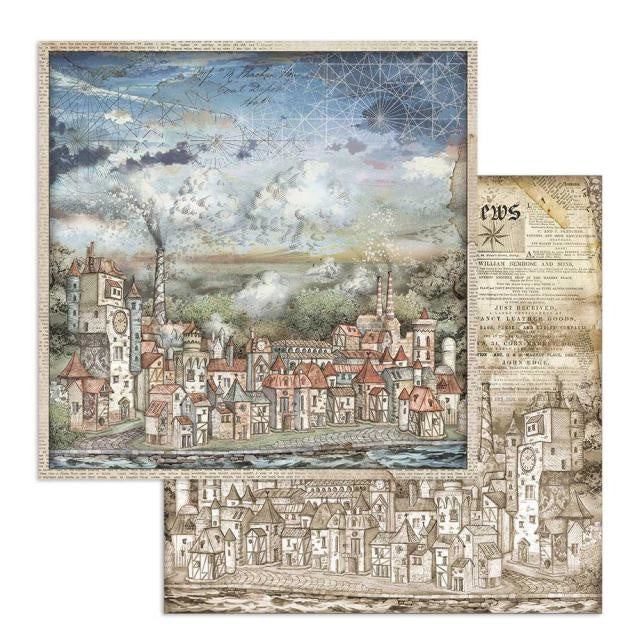 Papier de scrapbooking double face Sir Vagabond panorama urbain