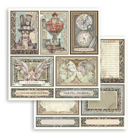 Papier de scrapbooking recto verso Cartes Sir Vagabond