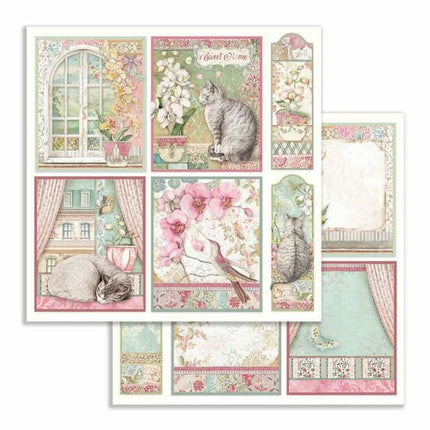 Papier de scrapbooking recto verso Cartes orchidées