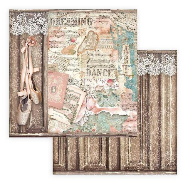 Papier de scrapbooking double face - Passion chaussures de ballet