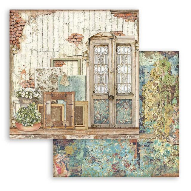 Papier de scrapbooking double face - Porte